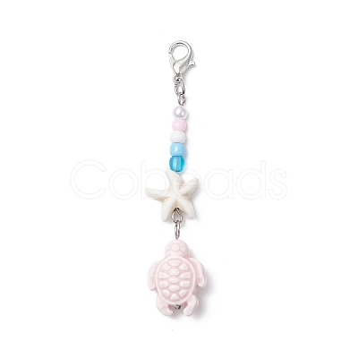3Pcs Handmade Porcelain Pendant Decorations HJEW-JM03211-1