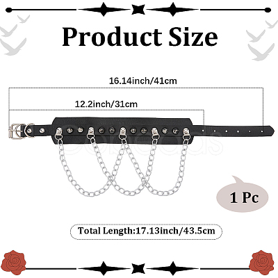 1Pc Punk PU Leather Necklaces NJEW-CL0001-24-1