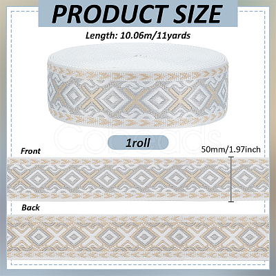 Ethnic Style Polyester Ribbon OCOR-WH0105-092C-1