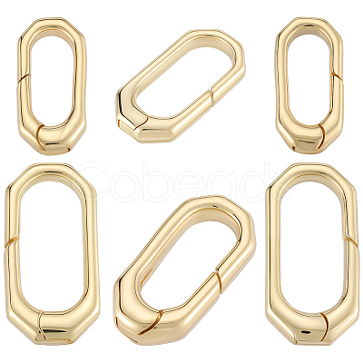 6Pcs 2 Styles Brass Spring Gate Rings KK-SC0006-33-1