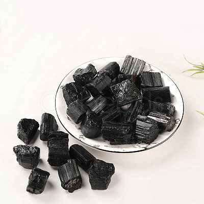 Natural Black Tourmaline Beads WG77657-01-1