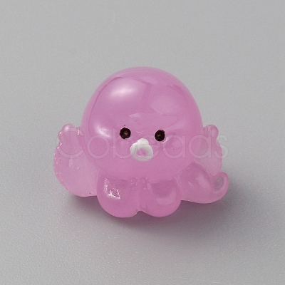 Luminous Resin Octopus Display Decoration RESI-WH0038-09A-1
