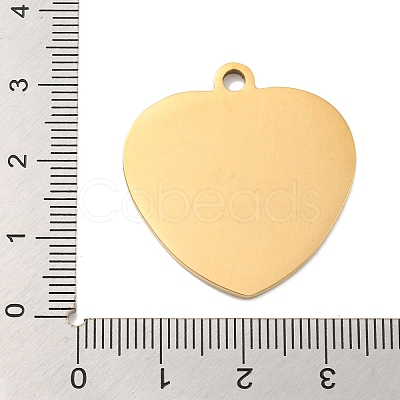 Valentine's Day PVD Vacuum Plating 201 Stainless Steel Pendants STAS-L079-24G-02-1