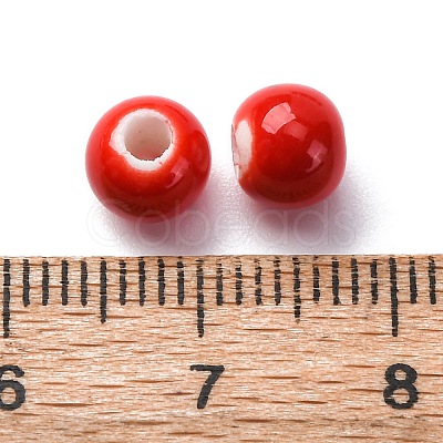 Bright Glazed Porcelain Beads PORC-D300-A15-1