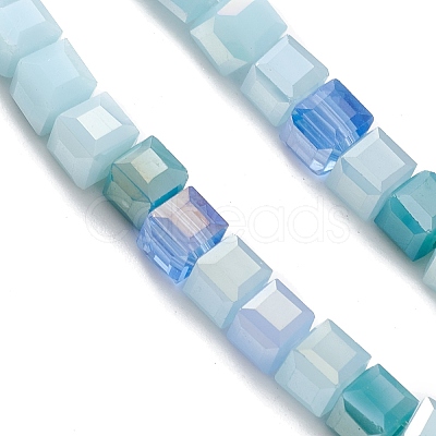 Gradient Color Electroplate Glass Bead Strands GLAA-E042-05A-1