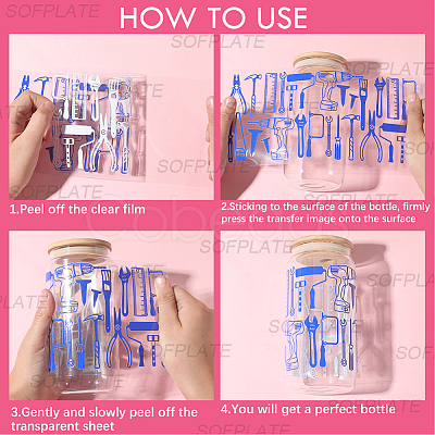 8Pcs 8 Styles PVC Plastic Waterproof Decorative Sticker Labels DIY-SP0004-93F-1