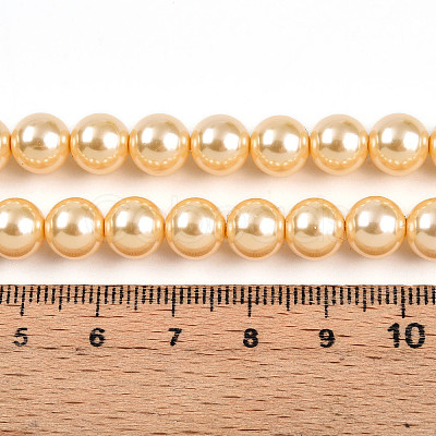 Baking Paint Pearlized Glass Pearl Bead Strands HY-N002-8mm-A09-1
