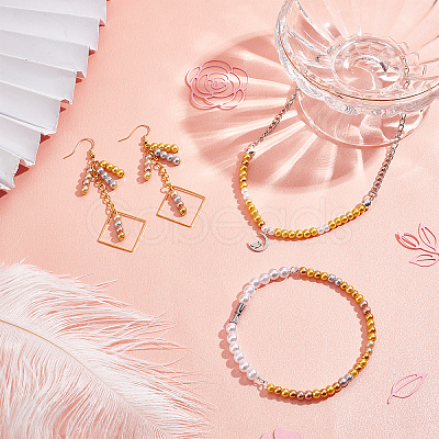DIY Imitation Pearl Beaded Bracelet Necklace Making Kit DIY-PH0009-34-1