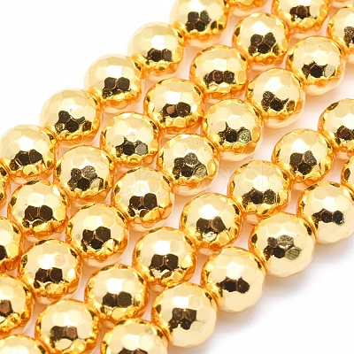 Electroplate Non-magnetic Synthetic Hematite Beads Strands G-L485-02B-G-1