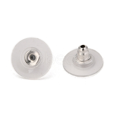 Brass Bullet Clutch Bullet Clutch Earring Backs with Pad KK-C3213-S-1