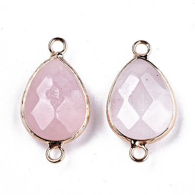 Natural Rose Quartz Links Connectors G-T131-49K-1