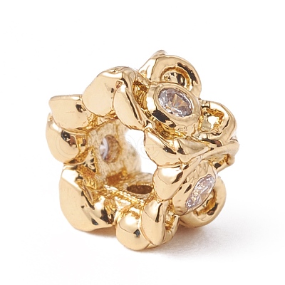 Eco-Friendly Rack Plating Brass Micro Pave Cubic Zirconia European Beads KK-F835-19A-G-1