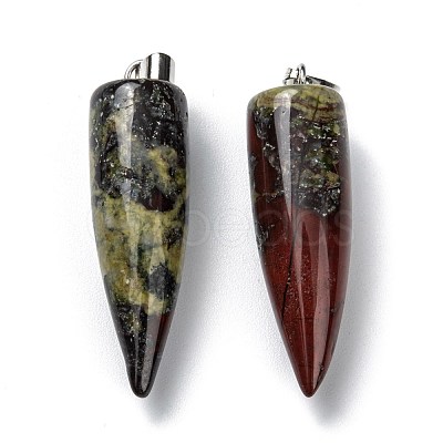 Natural Dragon Blood Pointed Pendants G-D040-01P-B13-1
