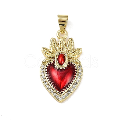 Brass Enamel Pendants KK-R230-08G-04-1