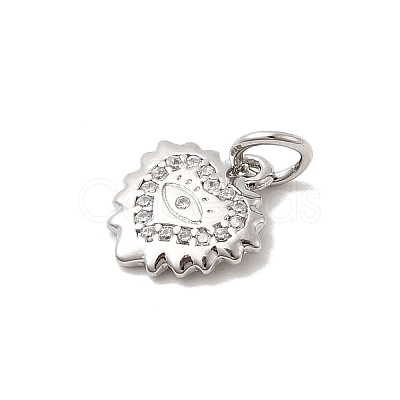 Brass Micro Pave Cubic Zirconia Charms KK-C139-25A-P-1