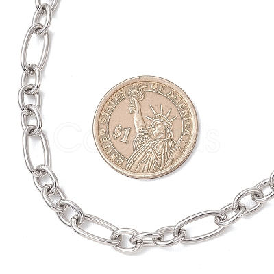 7MM 304 Stainless Steel Figaro Chains Chain Necklaces for Women NJEW-JN05925-1