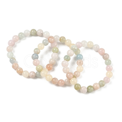 Natural Morganite Stretch Bracelets BJEW-F388-01-B-1
