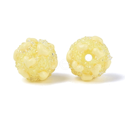 Opaque Acrylic & Transparent Resin Rhinestone Beads SACR-Q005-02A-05-1