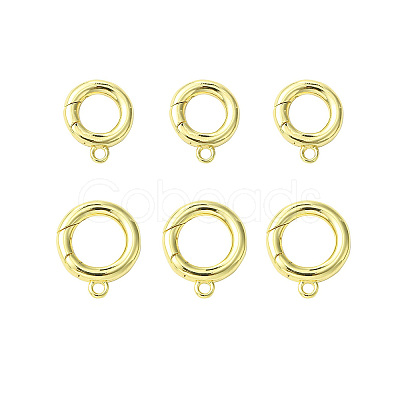 6Pcs 2 Styles Rack Plating Brass Spring Gate Clasps KK-CJ0002-61-1