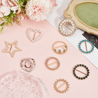 9Pcs 9 Styles Alloy Buckles AJEW-GF0011-32-1