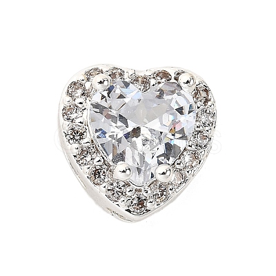 Brass Micro Pave Cubic Zirconia Beads KK-D408-11S-03A-1