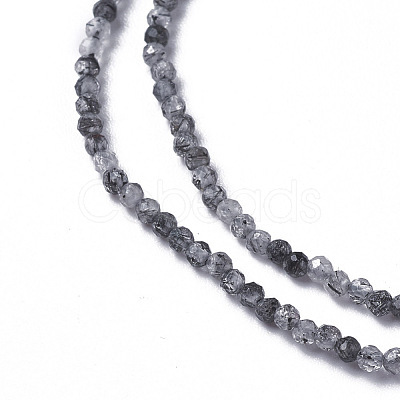 Natural Black Rutilated Quartz Beads Strands G-F596-25A-2mm-1