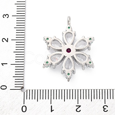 Rack Plating Brass with Cubic Zirconia Pendants KK-Q010-11P-1