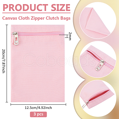 Canvas Cloth Zipper Bags ABAG-WH0077-09B-02-1