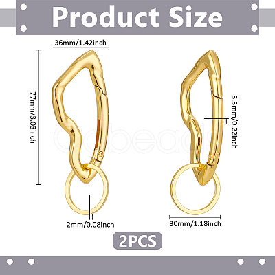2Pcs Alloy Spring Gate Rings FIND-UN0010-11G-1