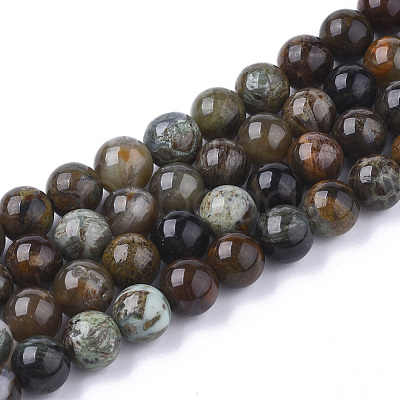 Natural Serpentine Beads Strands G-S333-10mm-015-1