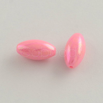 AB Color Plated Rice Acrylic Beads X-SACR-Q106-09-1