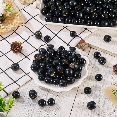 200Pcs 2 Style Dyed Natural Maple Wood Beads WOOD-TA0002-80-1