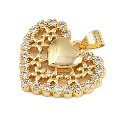 Brass Micro Pave Cubic Zirconia Pendants KK-A269-07G-1