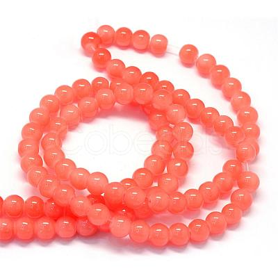 Baking Paint Imitation Jade Glass Round Bead Strands DGLA-Q021-10mm-31-1