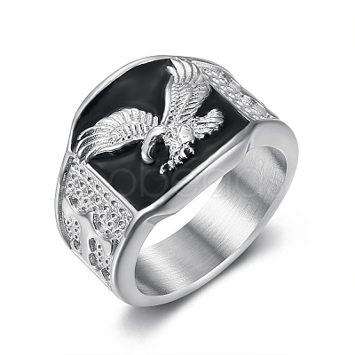 304 Stainless Steel and Enamel Finger Rings for Men FS-WG4515C-08-1