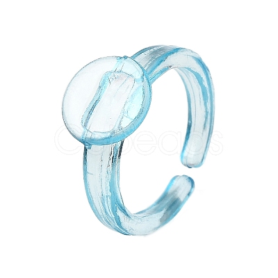 Children's Transparent Plastic Open Cuff Ring Components KY-C022-01-1