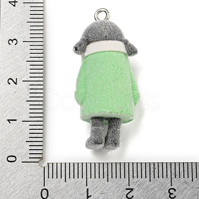 Flocking Resin Cute Pendants RESI-L043-01P-04-1