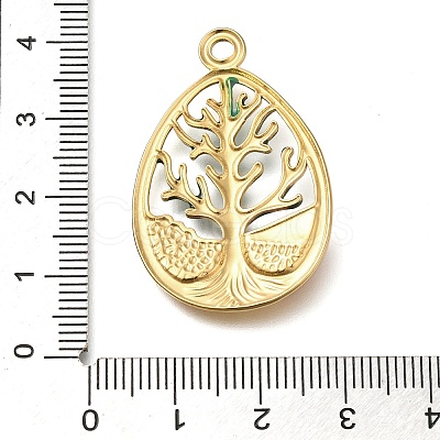 Ion Plating(IP) 304 Stainless Steel Enamel Pendants STAS-I313-03C-1