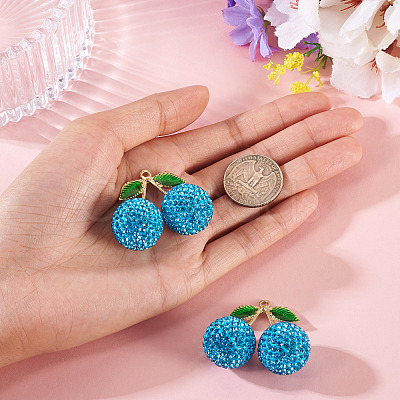 2Pcs Alloy Cherry Charms FIND-TA0009-30B-1