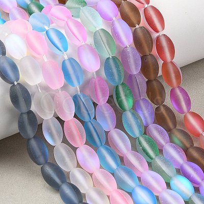 Dyed Synthetic Moonstone Beads Strands G-G458-B01-12x8mm-1