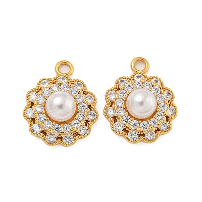 Brass Micro Pave Cubic Zirconia Pendants X1-KK-U036-06G-1
