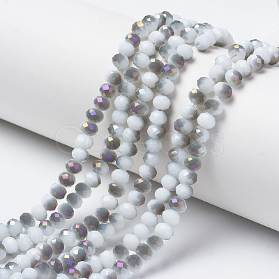 Electroplate Opaque Glass Beads Strands EGLA-A034-P8mm-F16-1