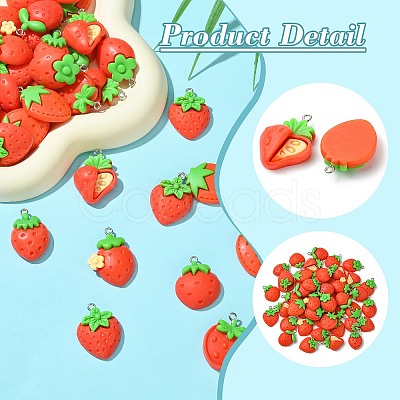 60Pcs 10 Styles Opaque Resin Pendants RESI-CJ0004-41-1