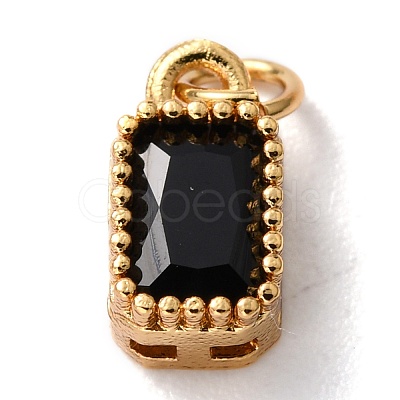 Real 18K Gold Plated Brass Inlaid Cubic Zirconia Charms ZIRC-L100-075G-07-1