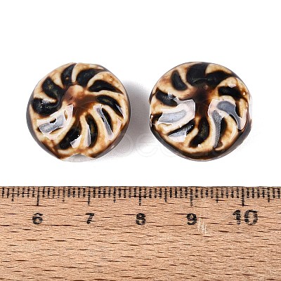 Windmill Spiral Pattern Vintage Handmade Porcelain Beads PORC-N013-19-09-1
