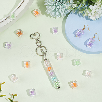 80Pcs Transparent Acrylic Beads OACR-SC0003-01-1
