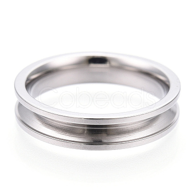 201 Stainless Steel Grooved Finger Ring Settings X-STAS-WH0039-11A-P-1