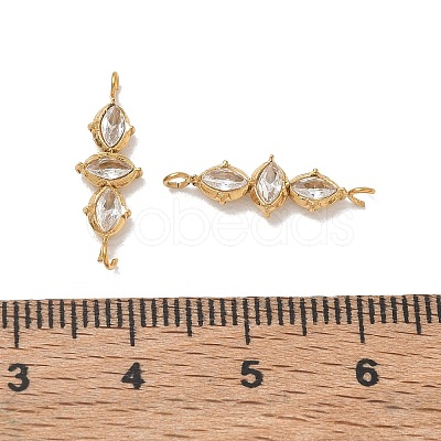304 Stainless Steel Pave Clear Cubic Zirconia Connector Charms LS-SA-CBAE491-01G-1