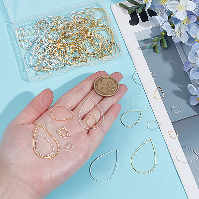 160Pcs 8 Styles Brass Linking Rings KK-ME0003-04-1