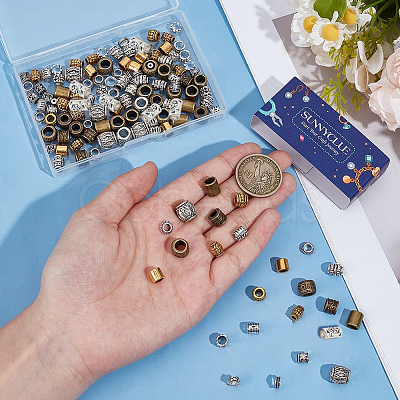 150Pcs 15 Styles Tibetan Style Alloy European Beads FIND-SC0019-85-1
